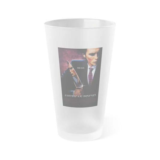 AMERICAN PSYCHO 2000 Movie Poster - Frosted Pint Glass 16oz-Go Mug Yourself