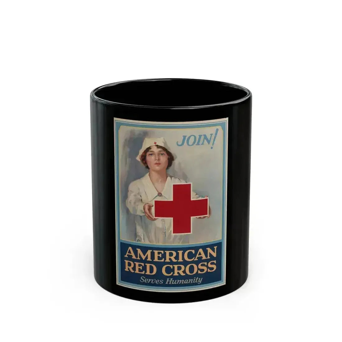 American Red Cross Poster - Black Coffee Mug 11oz - Go Mug Yourself