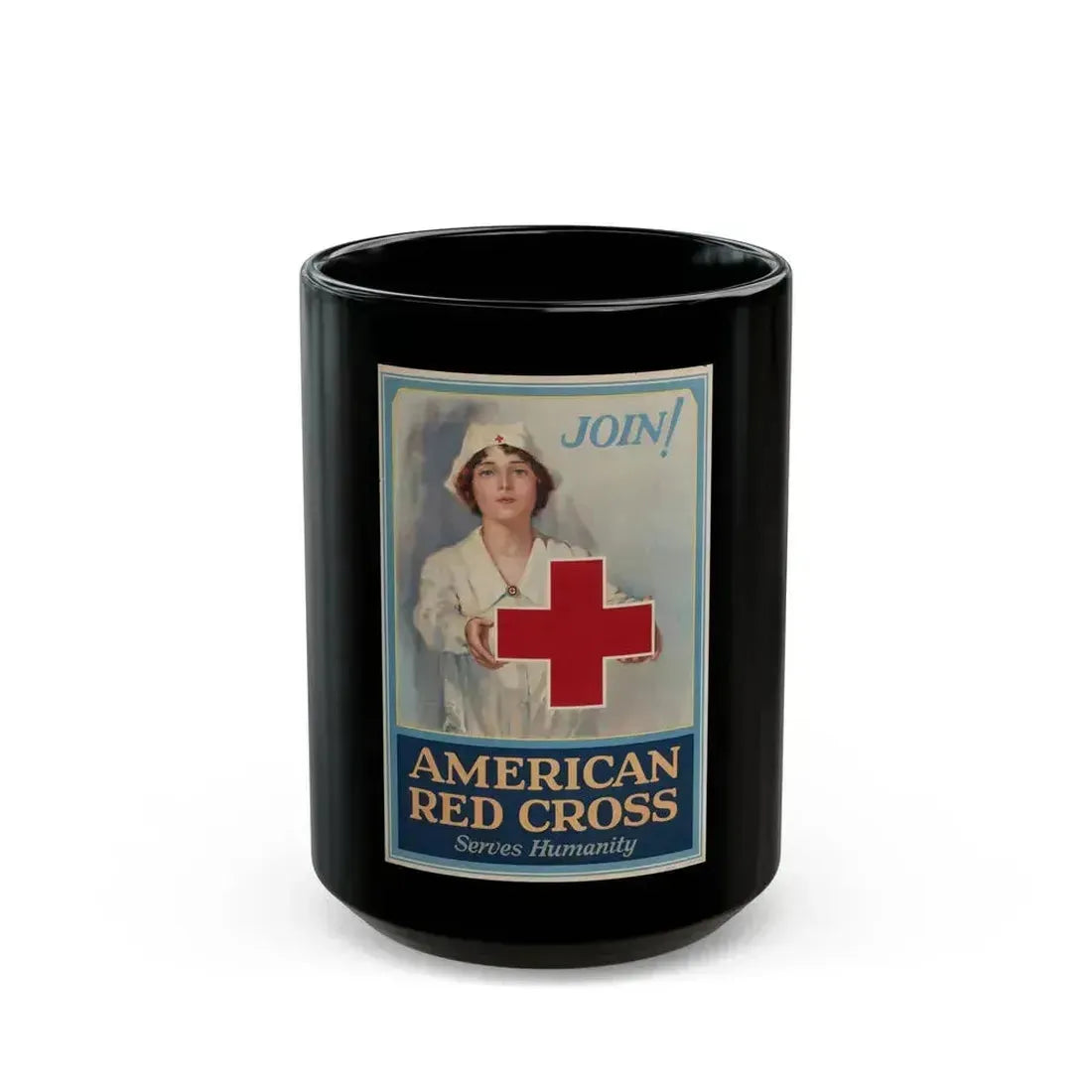 American Red Cross Poster - Black Coffee Mug 15oz - Go Mug Yourself