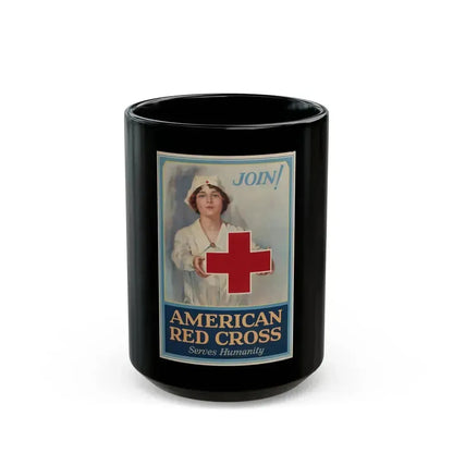 American Red Cross Poster - Black Coffee Mug 15oz - Go Mug Yourself