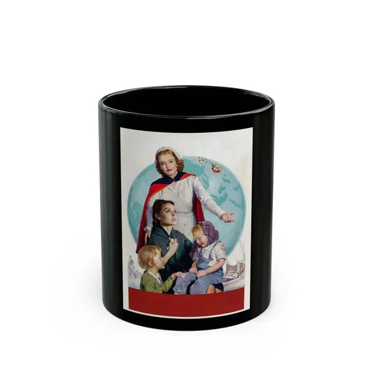 American Red Cross, poster illustration, 1946 - Black Coffee Mug 11oz - Go Mug Yourself