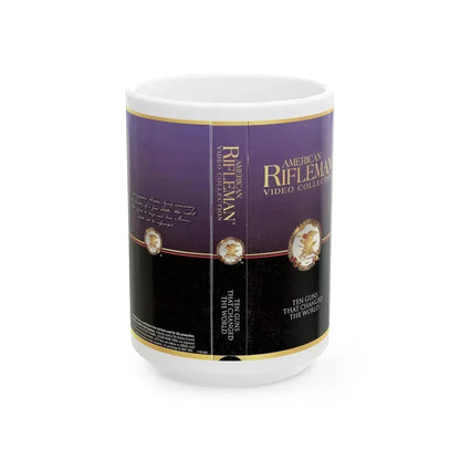 AMERICAN RIFLEMAN VIDEO COLLECTION (VHS COVER) - White Coffee Mug 15oz - Go Mug Yourself