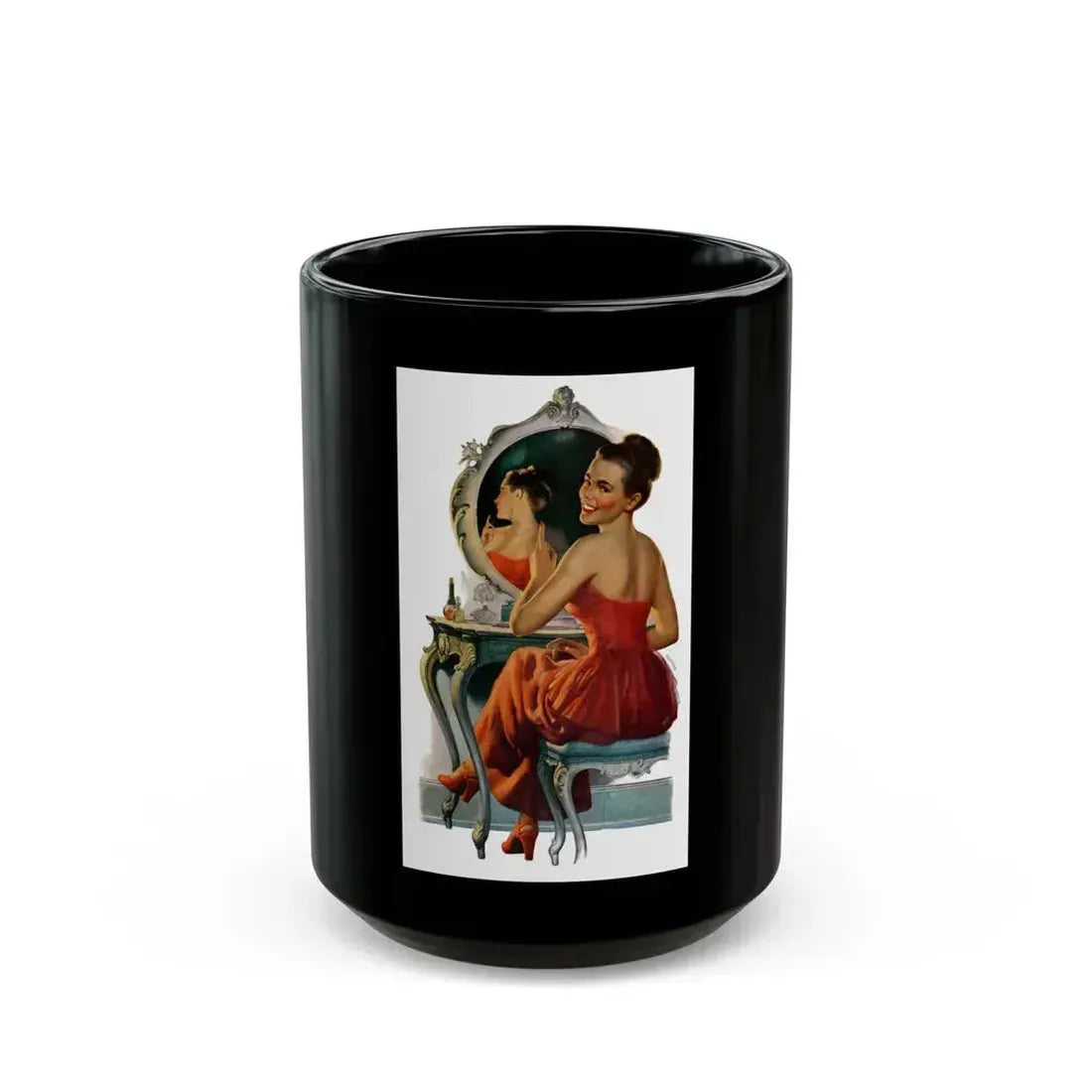 American Standard Plumbing advertisement, 1948 - Black Coffee Mug 15oz - Go Mug Yourself