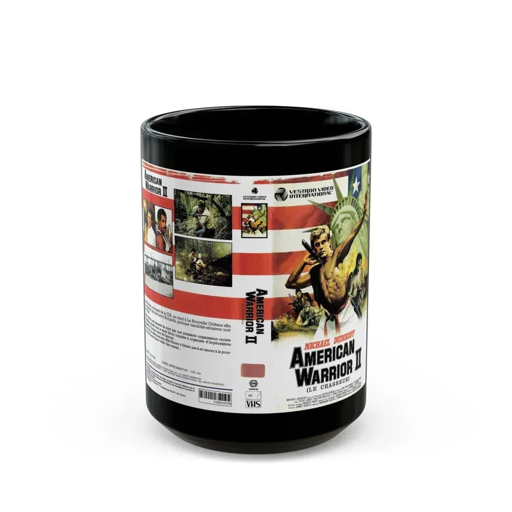AMERICAN WARRIOR 2 (VHS COVER) - Black Coffee Mug 15oz - Go Mug Yourself