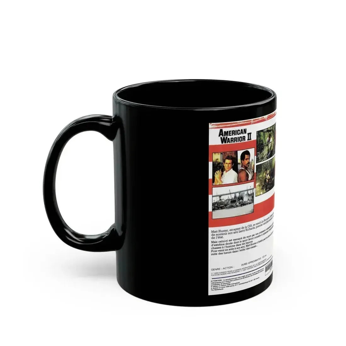 AMERICAN WARRIOR 2 (VHS COVER) - Black Coffee Mug - Go Mug Yourself