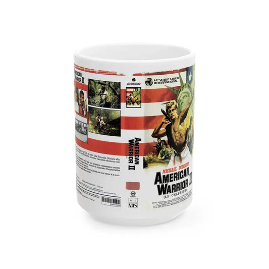 AMERICAN WARRIOR 2 (VHS COVER) - White Coffee Mug 15oz - Go Mug Yourself
