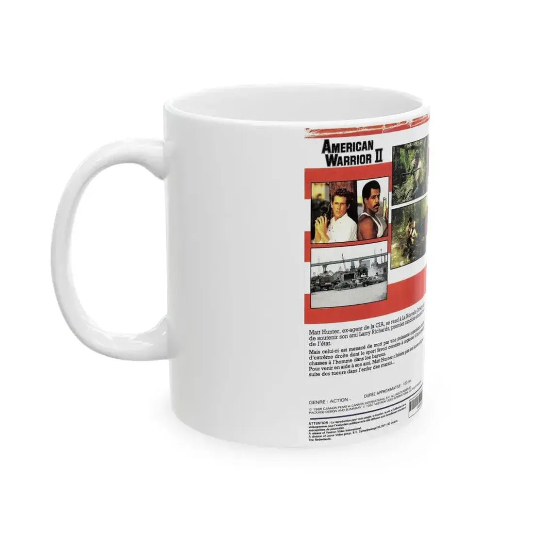 AMERICAN WARRIOR 2 (VHS COVER) - White Coffee Mug - Go Mug Yourself