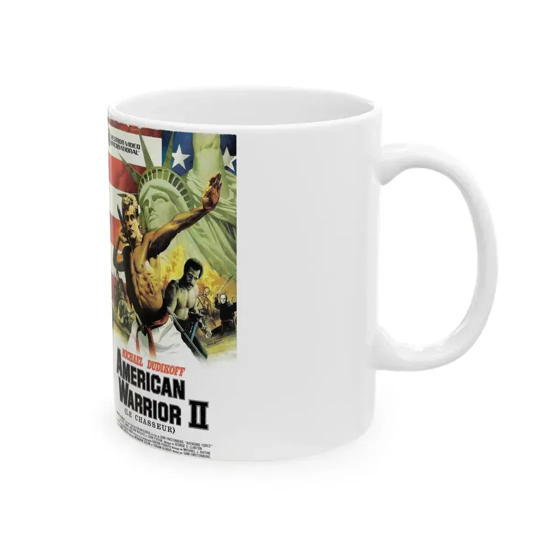 AMERICAN WARRIOR 2 (VHS COVER) - White Coffee Mug - Go Mug Yourself