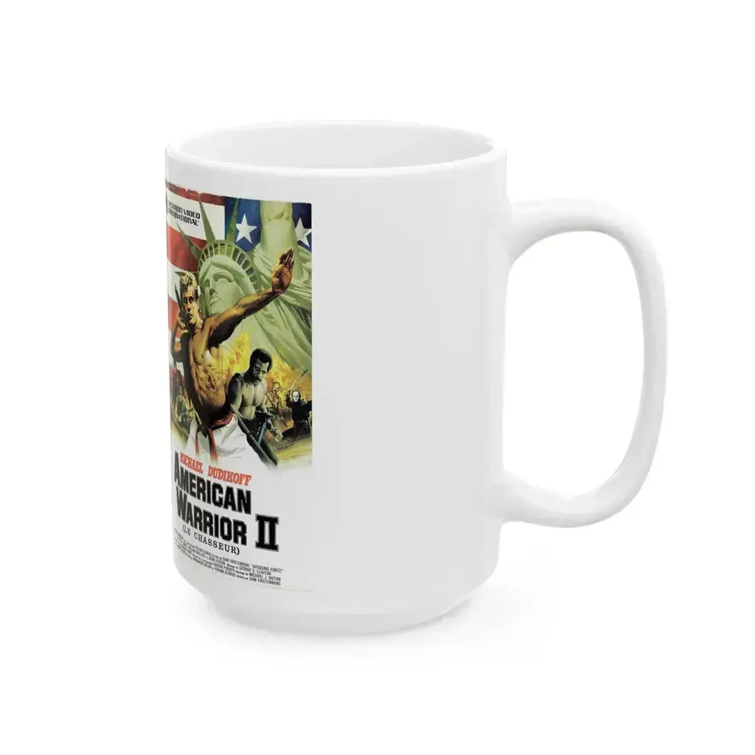 AMERICAN WARRIOR 2 (VHS COVER) - White Coffee Mug - Go Mug Yourself