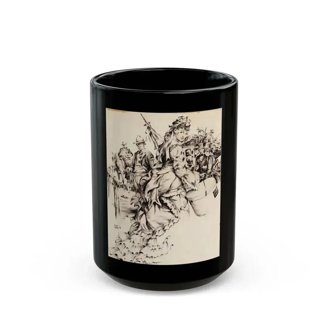 American Weekly  228 Illustration (Hearst Publishing Co., 1948) - Black Coffee Mug 15oz - Go Mug Yourself
