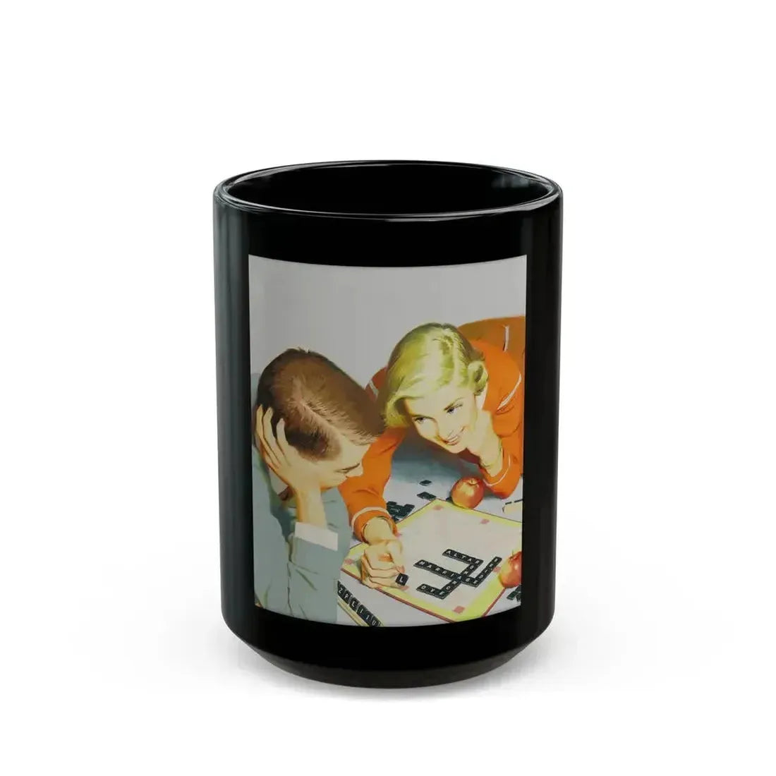 American Weekly Cover Illustration, 1954 - Black Coffee Mug 15oz - Go Mug Yourself