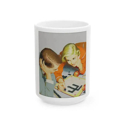 American Weekly Cover Illustration, 1954 - White Coffee Mug 15oz - Go Mug Yourself