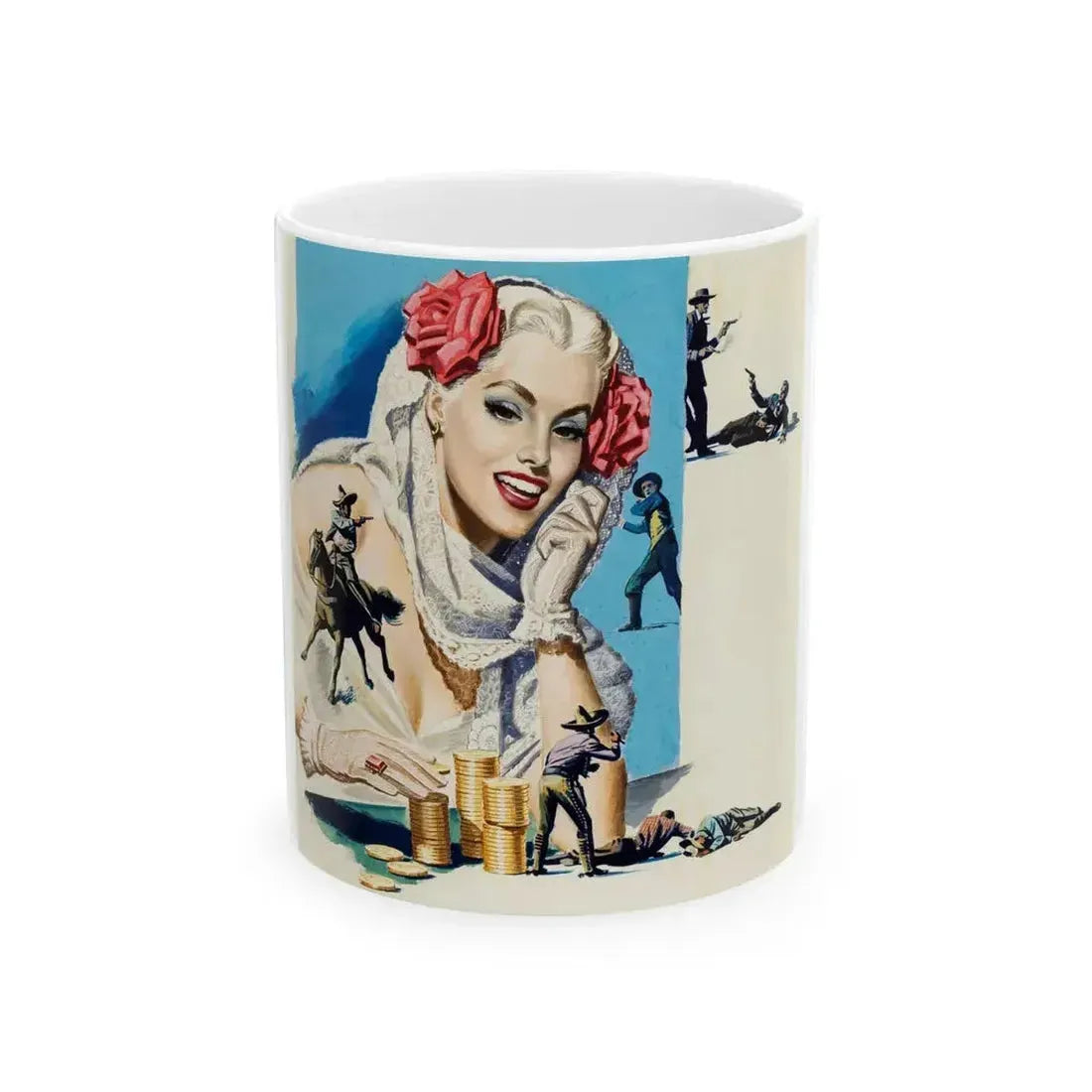 American Weekly Magazine Illustration , c. 1950s - White Coffee Mug 11oz - Go Mug Yourself