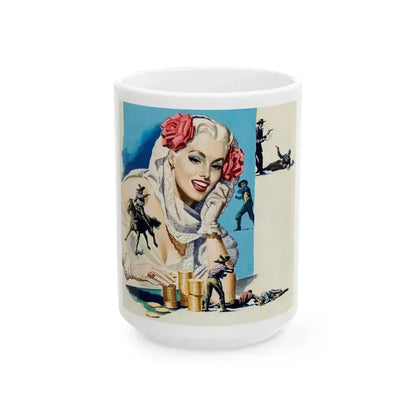 American Weekly Magazine Illustration , c. 1950s - White Coffee Mug 15oz - Go Mug Yourself