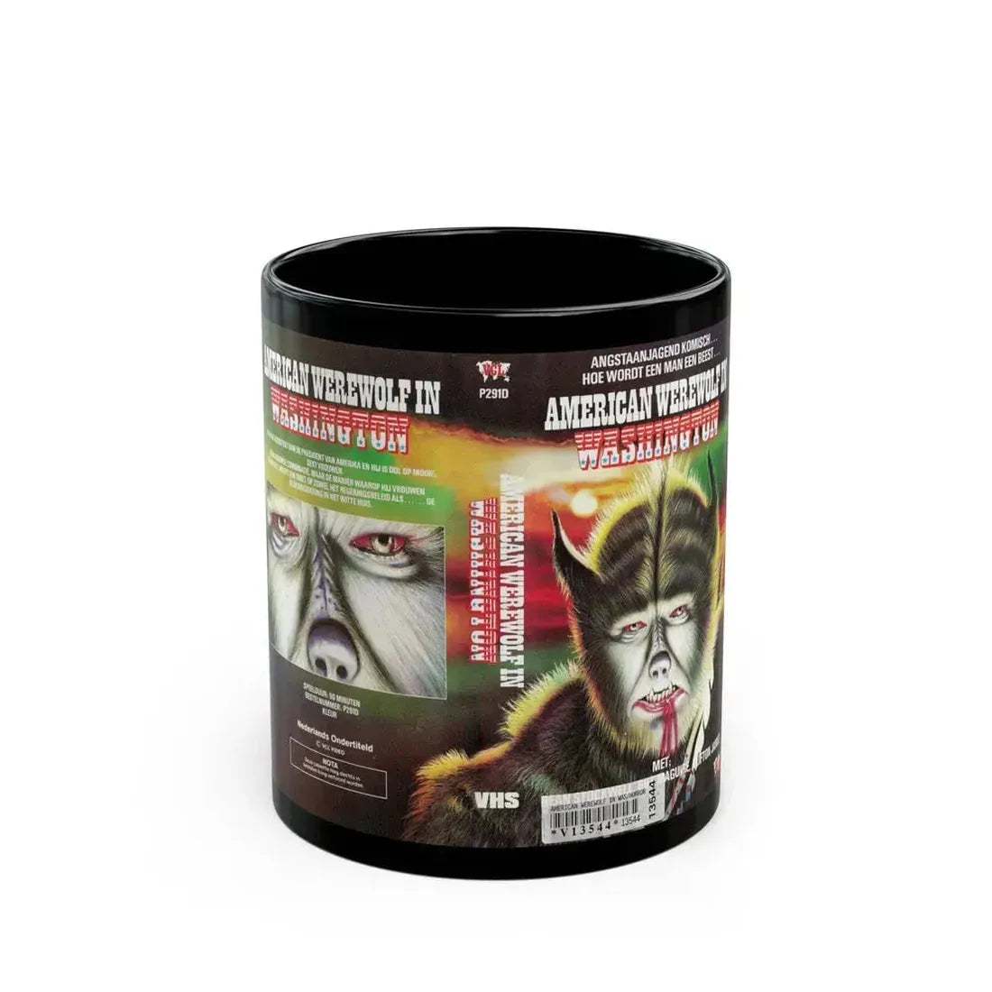 AMERICAN WEREWOLF IN WASHINGTON (VHS COVER) - Black Coffee Mug 11oz - Go Mug Yourself