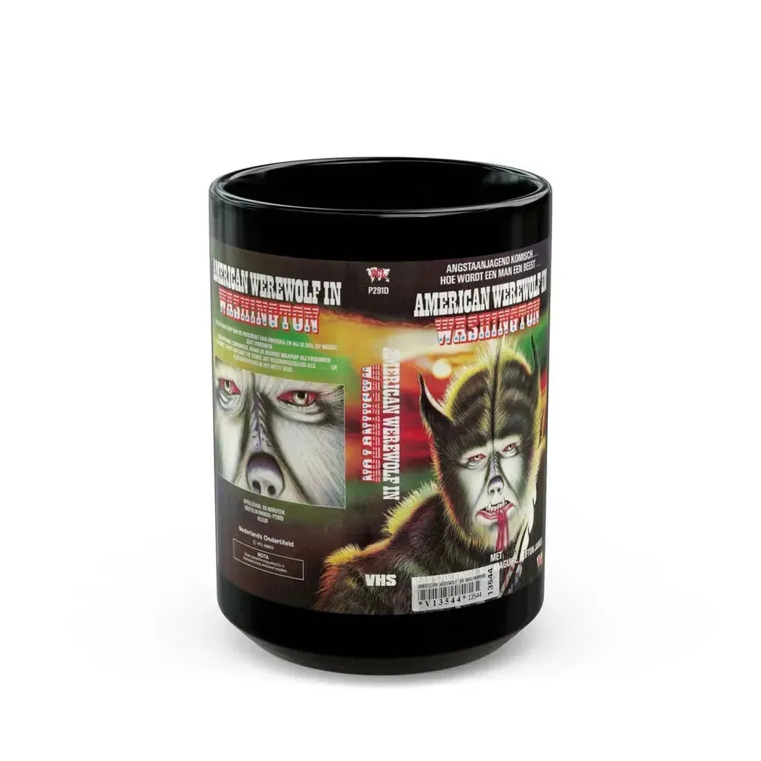AMERICAN WEREWOLF IN WASHINGTON (VHS COVER) - Black Coffee Mug 15oz - Go Mug Yourself