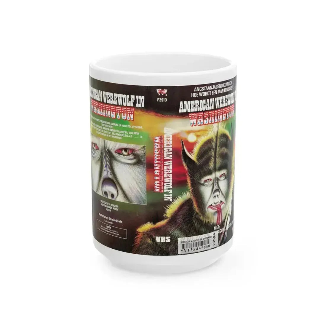 AMERICAN WEREWOLF IN WASHINGTON (VHS COVER) - White Coffee Mug 15oz - Go Mug Yourself