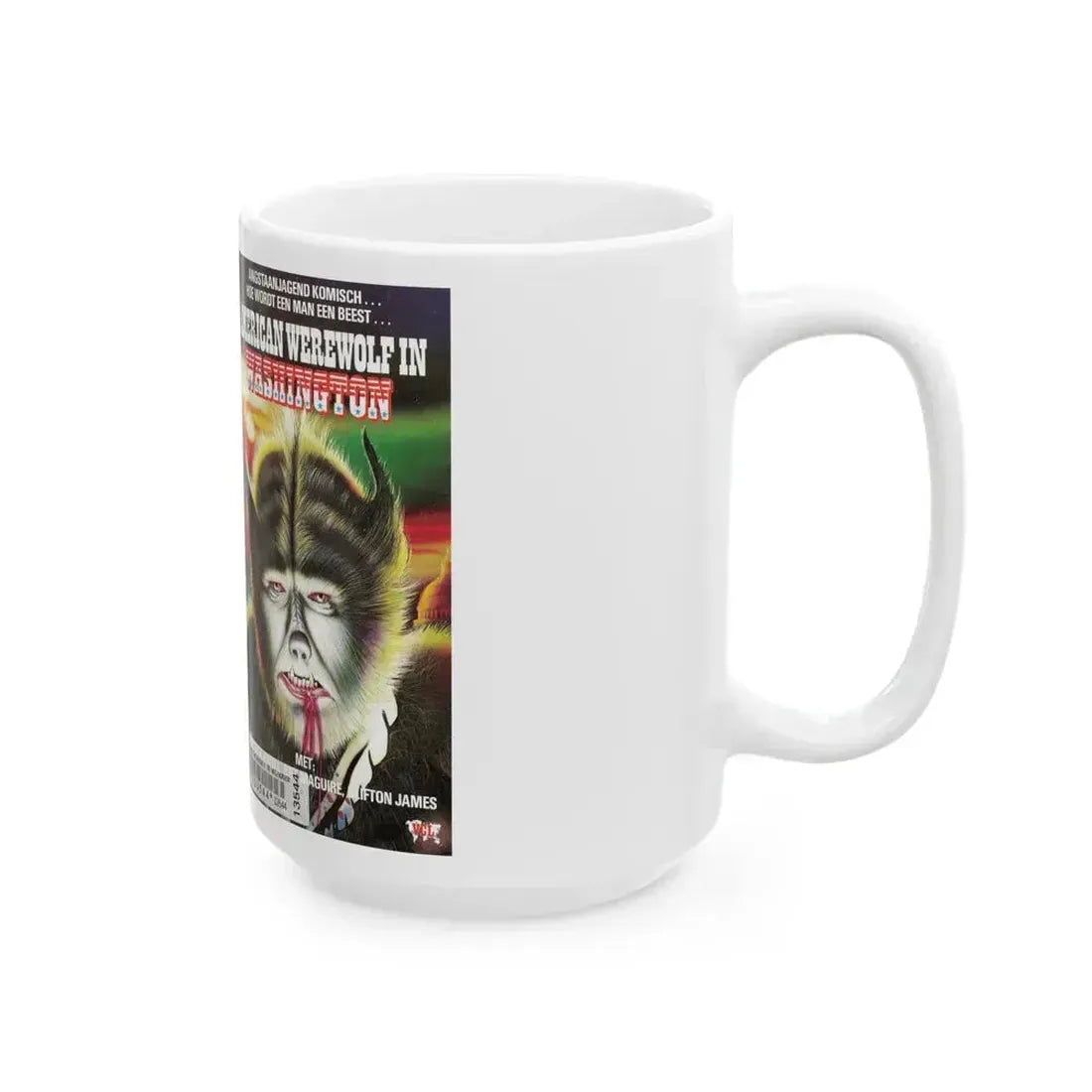 AMERICAN WEREWOLF IN WASHINGTON (VHS COVER) - White Coffee Mug - Go Mug Yourself