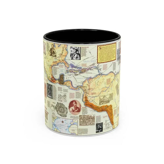 Americas - Spain in the (1992) (Map) Accent Coffee Mug 11oz Black - Go Mug Yourself