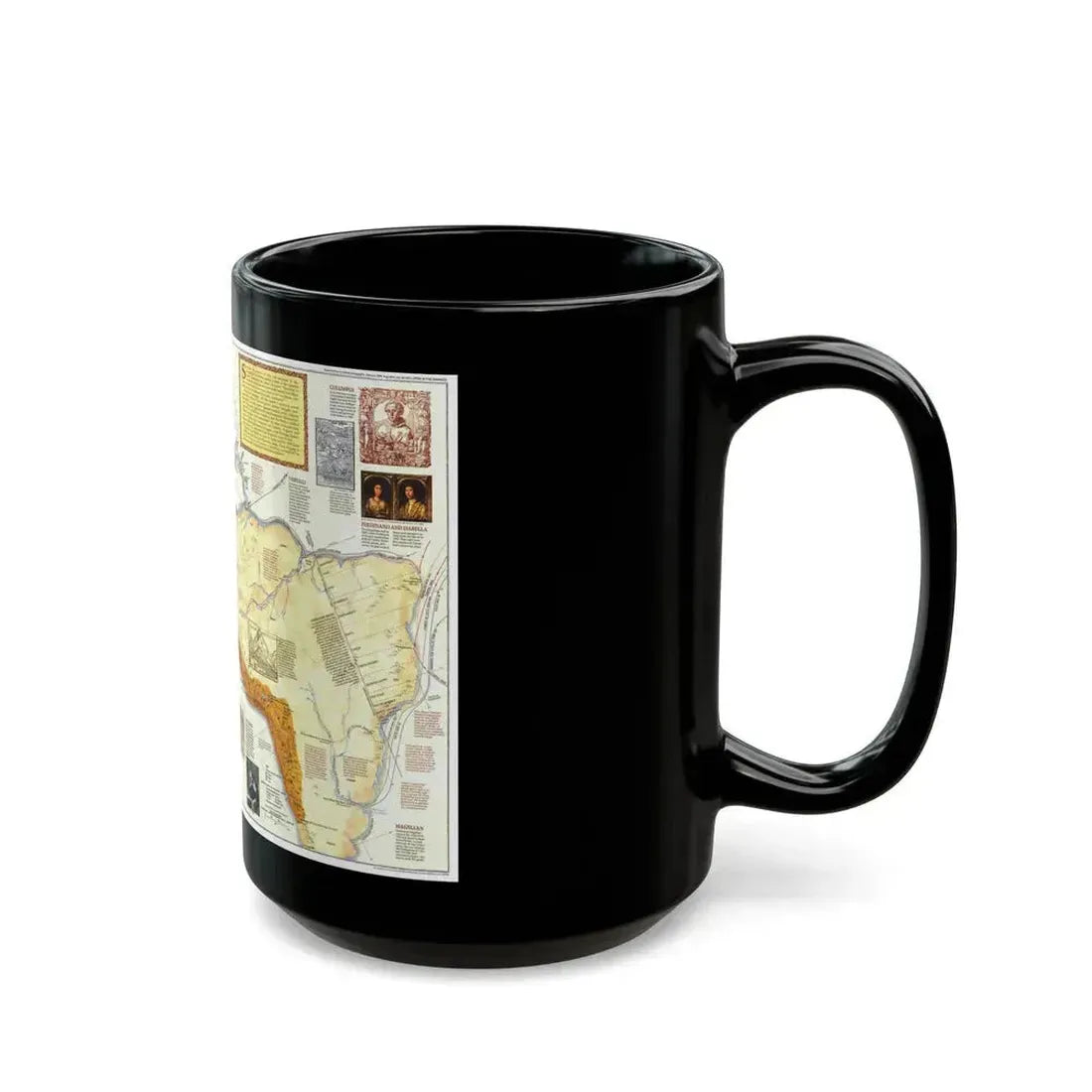 Americas - Spain in the (1992) (Map) Black Coffee Mug - Go Mug Yourself