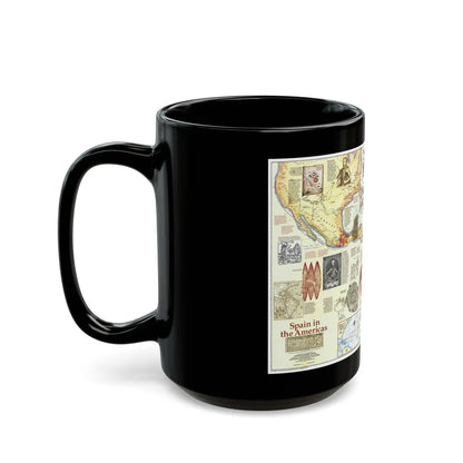 Americas - Spain in the (1992) (Map) Black Coffee Mug-Go Mug Yourself