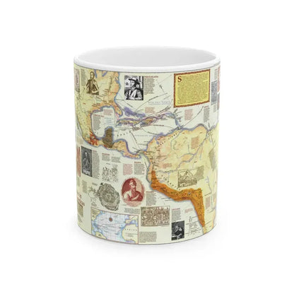 Americas - Spain in the (1992) (Map) White Coffee Mug 11oz - Go Mug Yourself