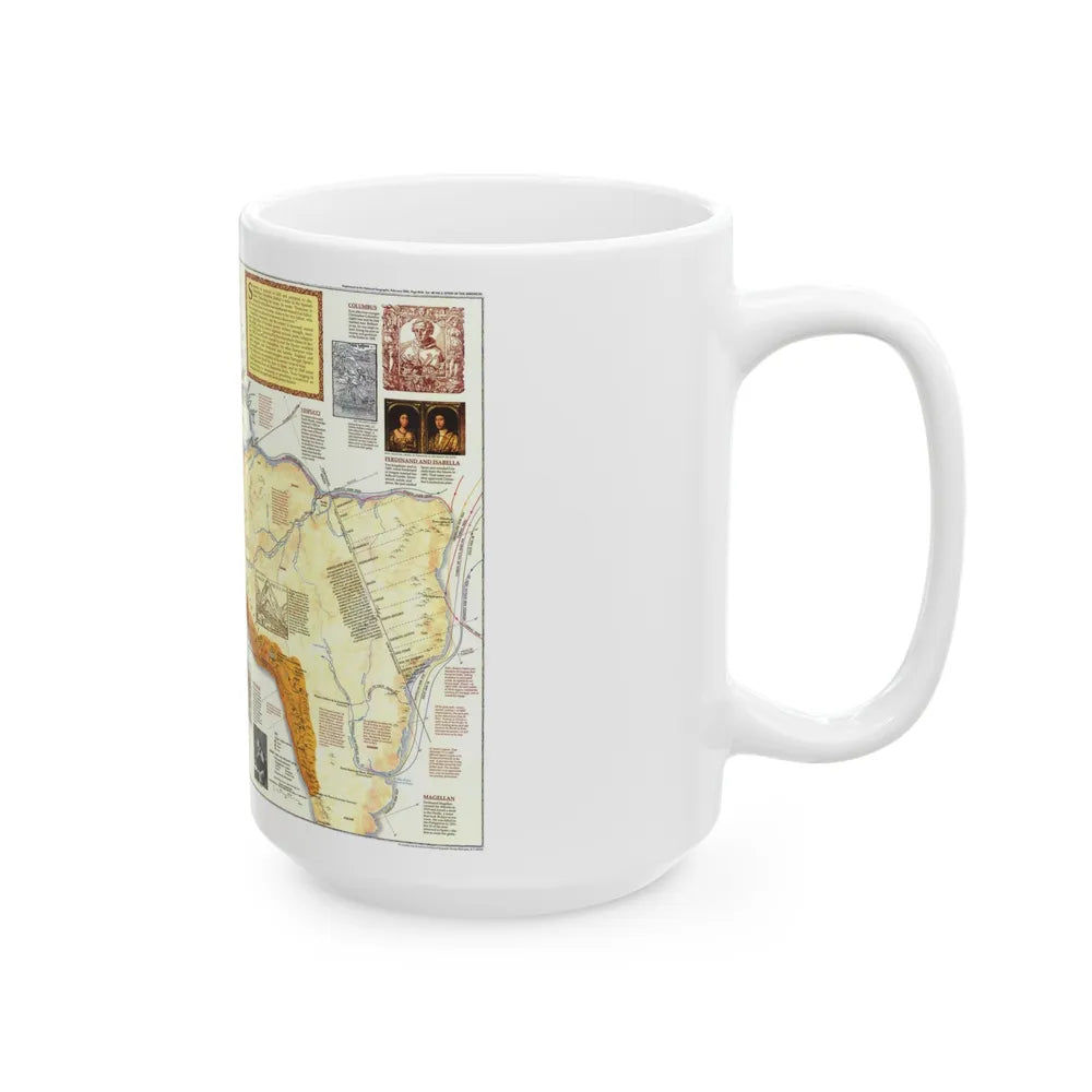 Americas - Spain in the (1992) (Map) White Coffee Mug-Go Mug Yourself