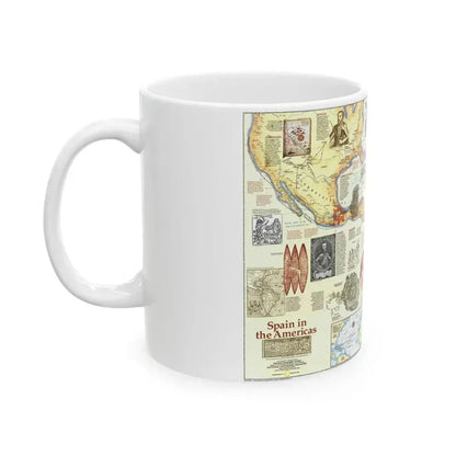 Americas - Spain in the (1992) (Map) White Coffee Mug - Go Mug Yourself
