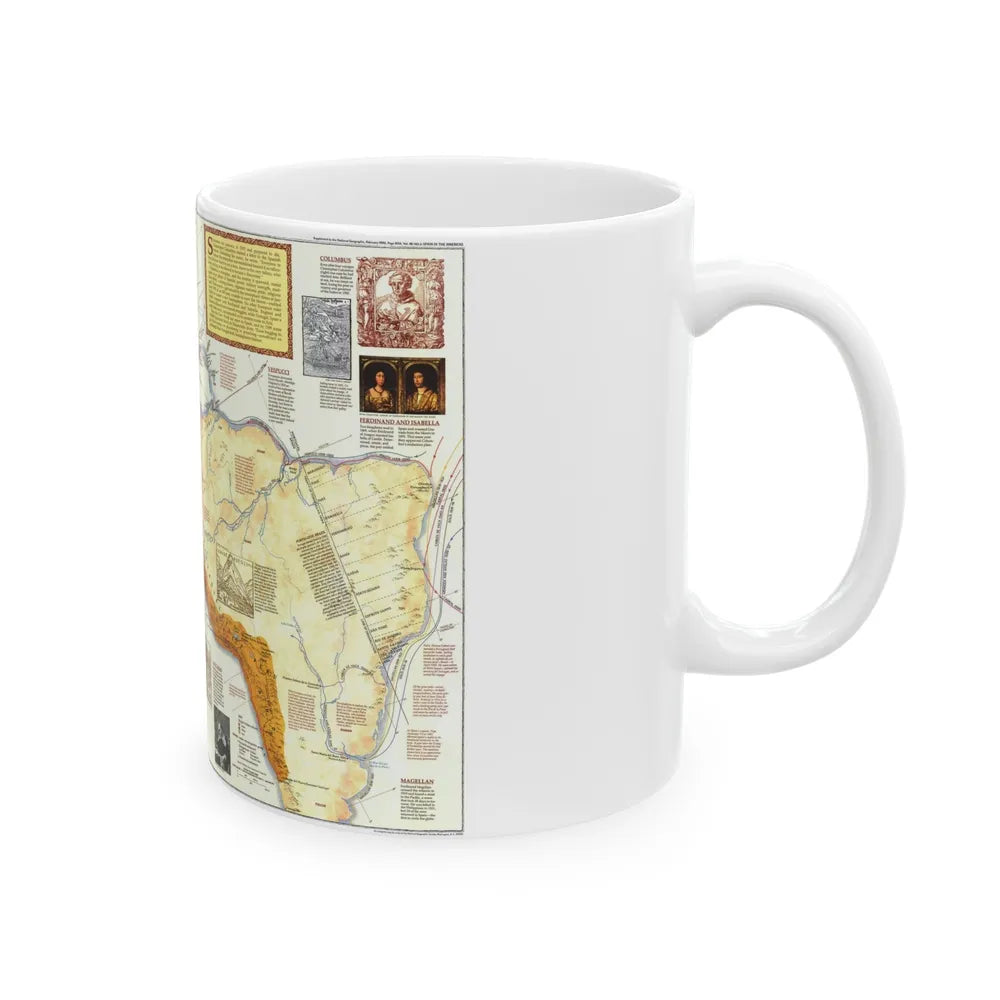 Americas - Spain in the (1992) (Map) White Coffee Mug-Go Mug Yourself