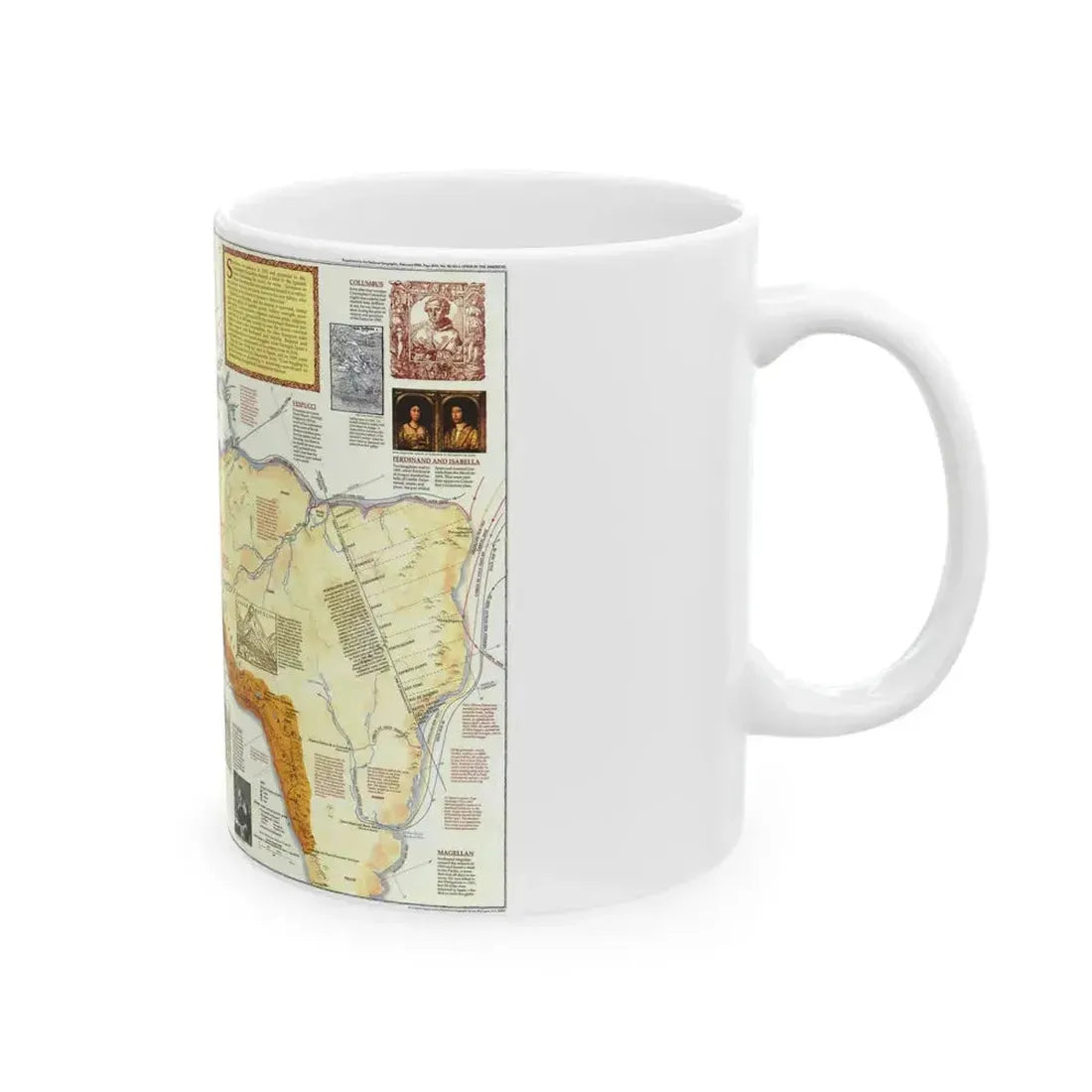 Americas - Spain in the (1992) (Map) White Coffee Mug - Go Mug Yourself