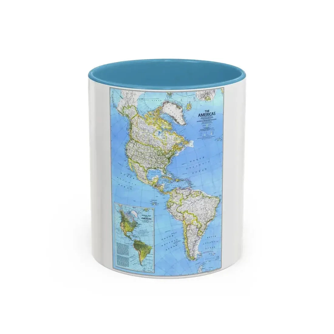 Americas, The (1979) (Map) Accent Coffee Mug 11oz Light Blue - Go Mug Yourself