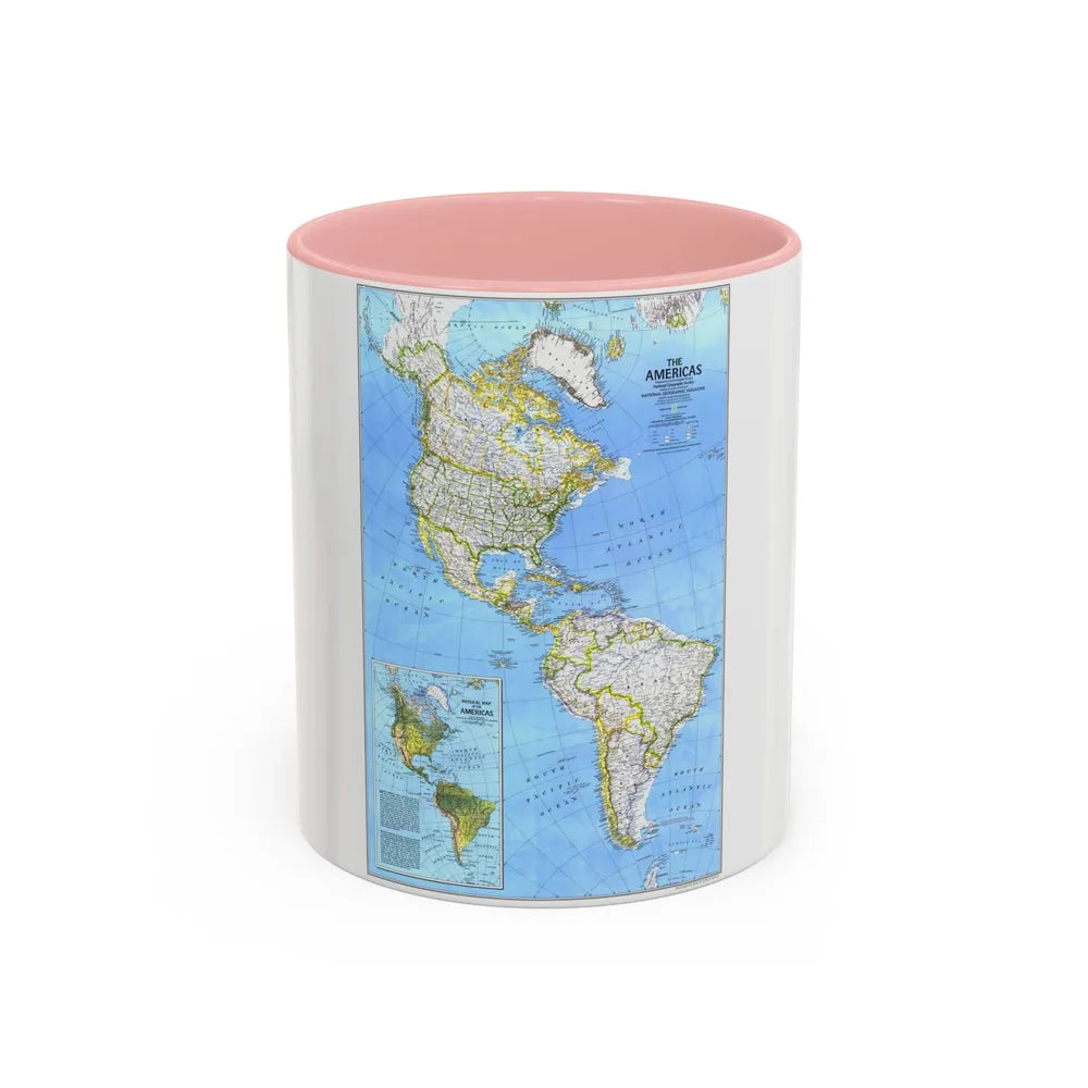 Americas, The (1979) (Map) Accent Coffee Mug-11oz-Pink-Go Mug Yourself