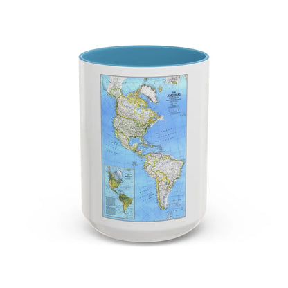 Americas, The (1979) (Map) Accent Coffee Mug-15oz-Light Blue-Go Mug Yourself