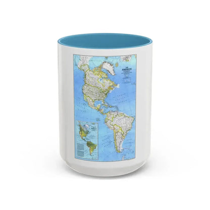 Americas, The (1979) (Map) Accent Coffee Mug 15oz Light Blue - Go Mug Yourself