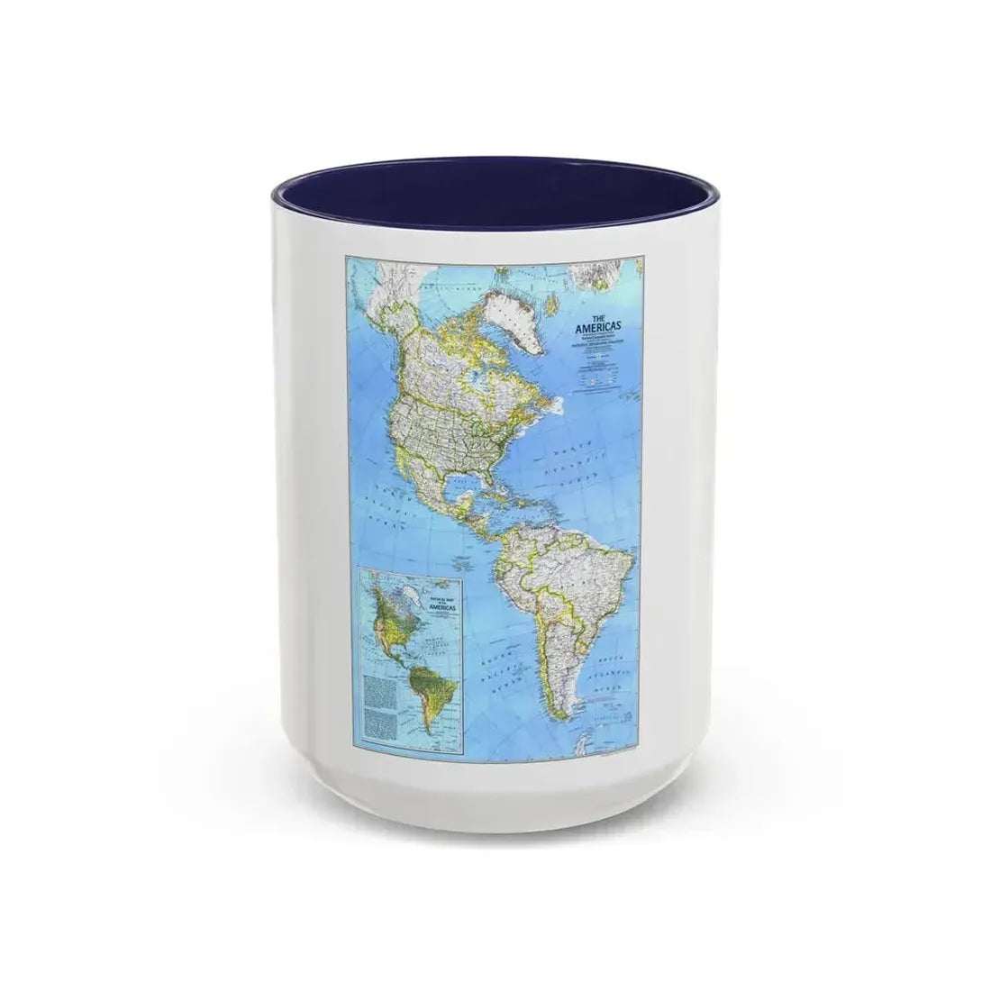 Americas, The (1979) (Map) Accent Coffee Mug 15oz Navy - Go Mug Yourself