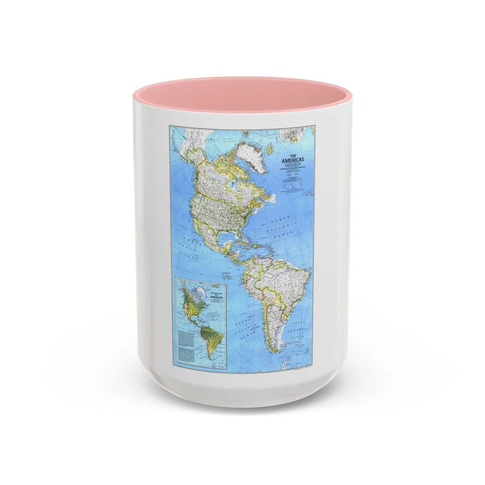 Americas, The (1979) (Map) Accent Coffee Mug-15oz-Pink-Go Mug Yourself