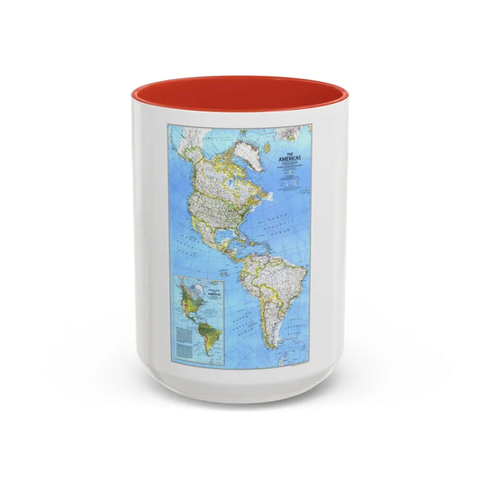 Americas, The (1979) (Map) Accent Coffee Mug-15oz-Red-Go Mug Yourself