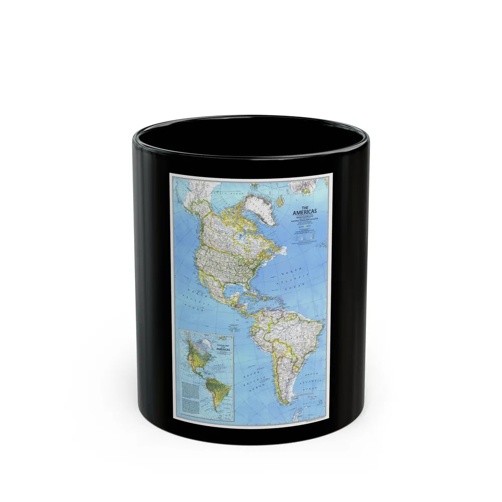 Americas, The (1979) (Map) Black Coffee Mug-11oz-Go Mug Yourself