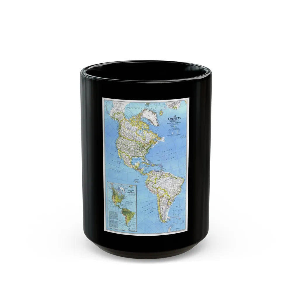 Americas, The (1979) (Map) Black Coffee Mug-15oz-Go Mug Yourself