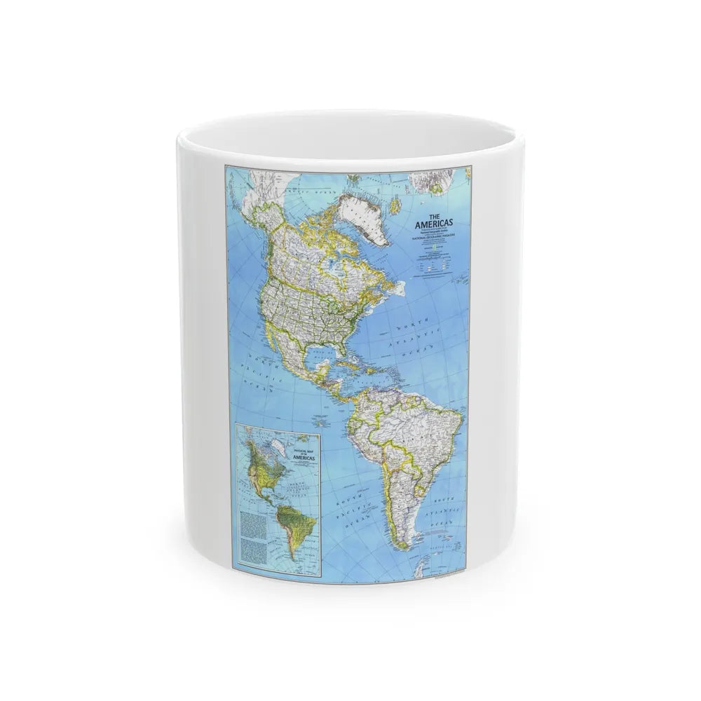 Americas, The (1979) (Map) White Coffee Mug-11oz-Go Mug Yourself