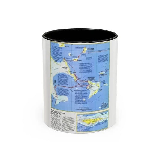 Americas - Threading the Island (1986) (Map) Accent Coffee Mug 11oz Black - Go Mug Yourself