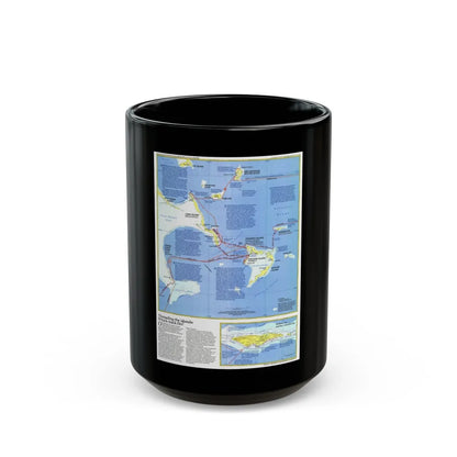 Americas - Threading the Island (1986) (Map) Black Coffee Mug-15oz-Go Mug Yourself