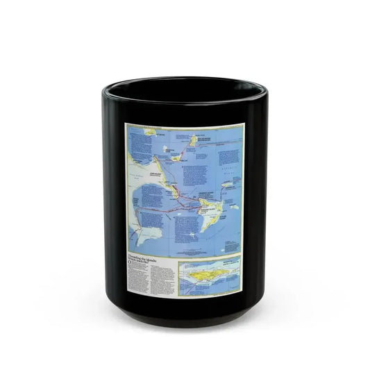 Americas - Threading the Island (1986) (Map) Black Coffee Mug 15oz - Go Mug Yourself