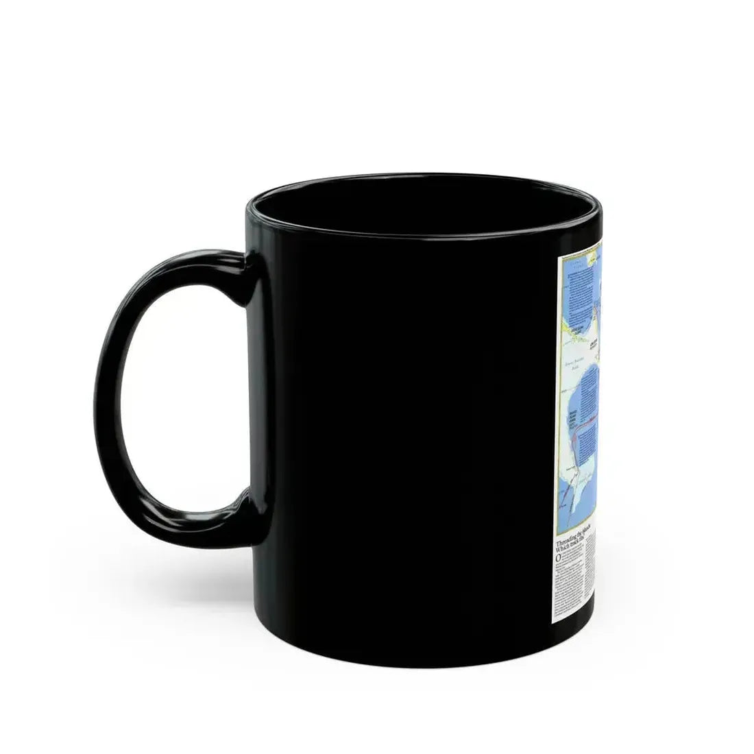 Americas - Threading the Island (1986) (Map) Black Coffee Mug - Go Mug Yourself