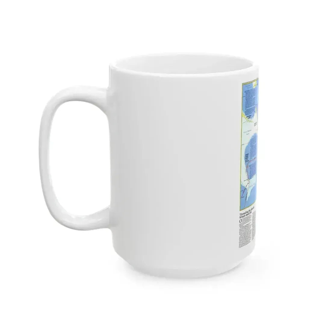 Americas - Threading the Island (1986) (Map) White Coffee Mug - Go Mug Yourself