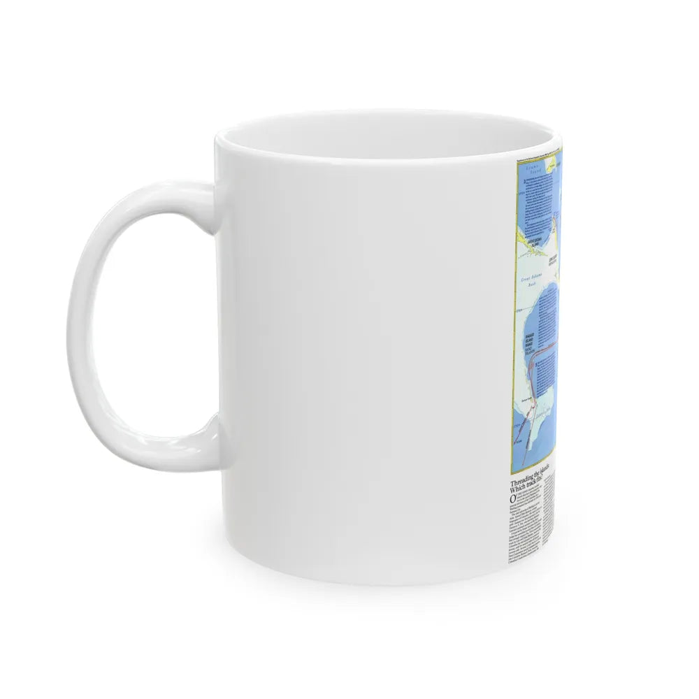 Americas - Threading the Island (1986) (Map) White Coffee Mug-Go Mug Yourself