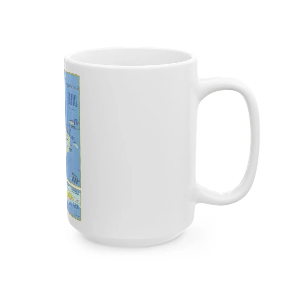 Americas - Threading the Island (1986) (Map) White Coffee Mug-Go Mug Yourself