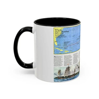 Americas - Where Did Columbus Discover America (1987) (Map) Accent Coffee Mug - Go Mug Yourself