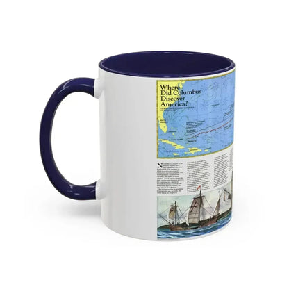 Americas - Where Did Columbus Discover America (1987) (Map) Accent Coffee Mug - Go Mug Yourself