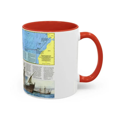 Americas - Where Did Columbus Discover America (1987) (Map) Accent Coffee Mug - Go Mug Yourself
